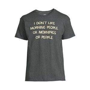 I Don't Like Morning People Men's Graphic Tee with Short Sleeves Size S